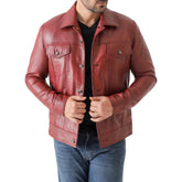 Men’s Leather Trucker Jacket